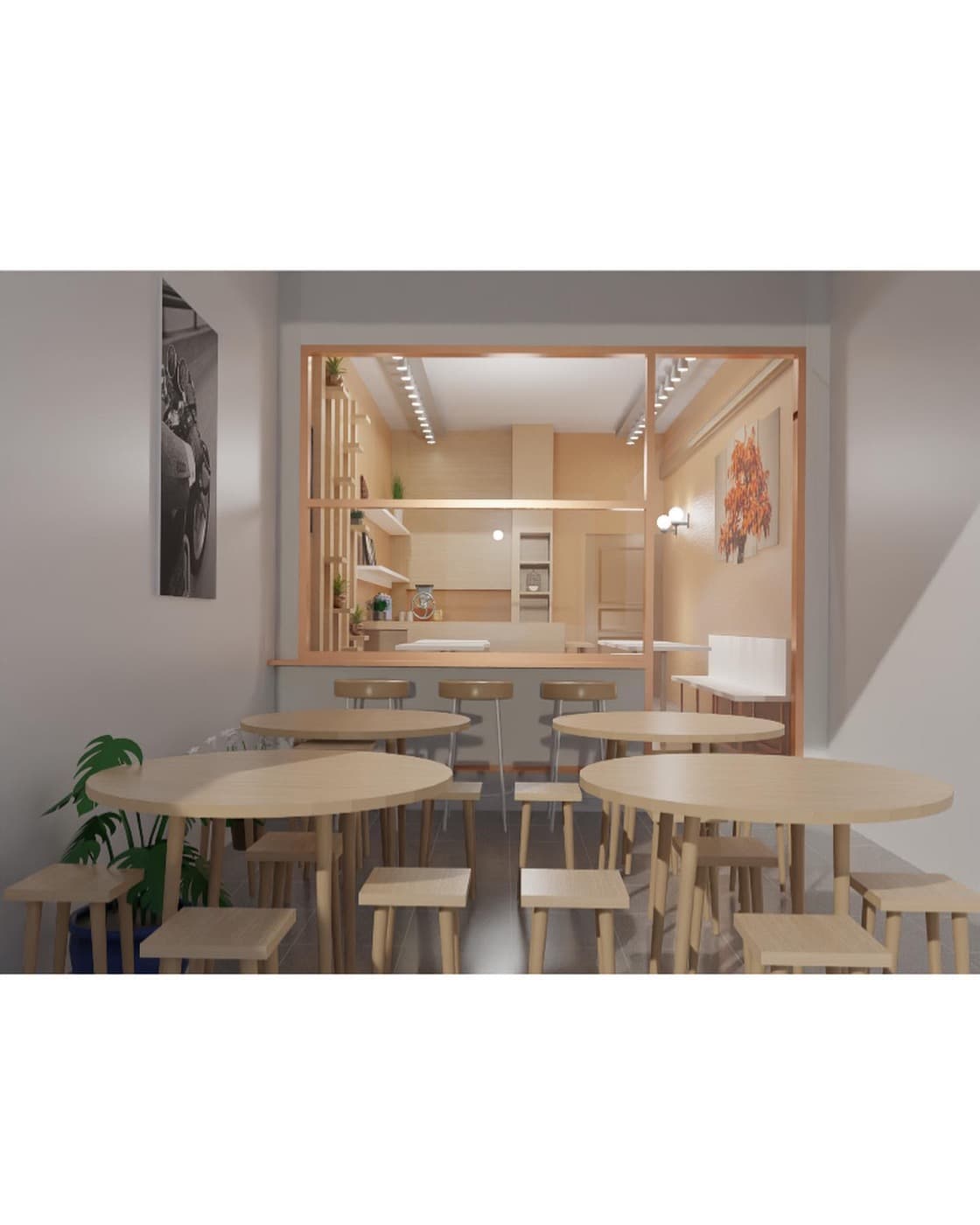 Site photo: the coffee shop seen through its glass front